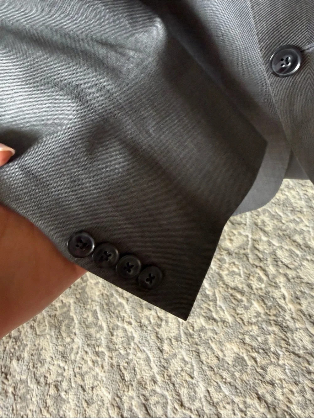 Peter Millar CA00429 Gray Wool Blazer Sport Coat 46R Made in Canada